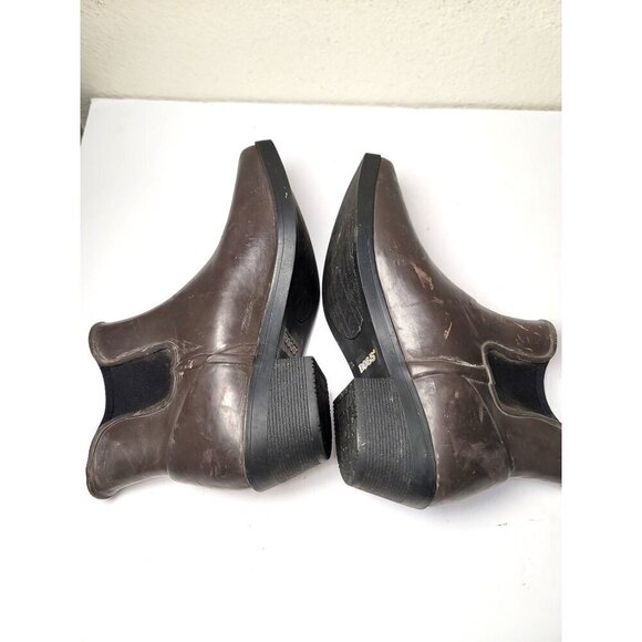 Bogs valerie Women's Brown Ankle Rubber Heel Pump Rain Boots Size 8 - Picture 6 of 12